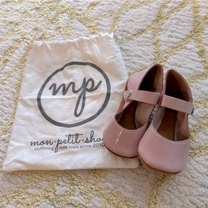 Mon Petit PATENT BLUSH Pink Size 4 Mary Janes Mon Soft Soled Baby Shoes‎